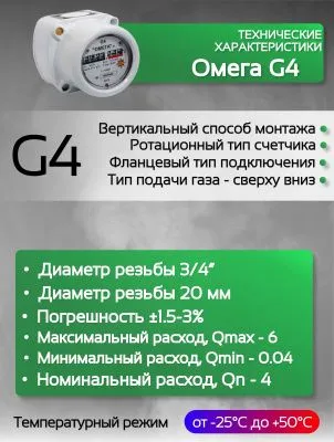Счетчик газа G4 ОМЕГА РЛ