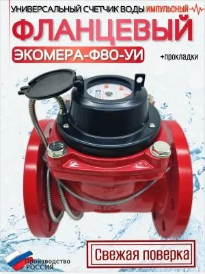 Счетчик воды ЭКОМЕРА-80И Универсальный Фланцевый Импульсный