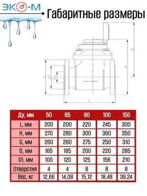 Счетчик воды ЭКОМЕРА-50 Универсальный Фланцевый