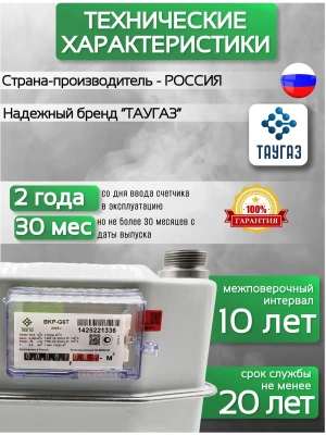 Счетчик газа ВКР G-6Т левый