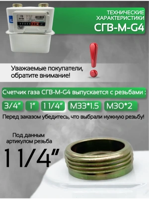 Счетчик газа СГВ-М-G4 RL