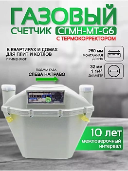 Счетчик газа СГМН-МТ-G6 250 левый г. Новогрудок