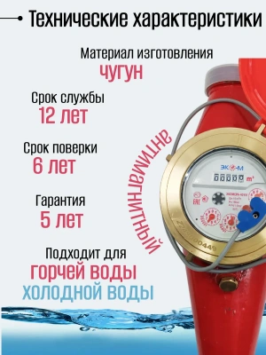 Счетчики воды Экомера 40Ч Универсальный Импульсный